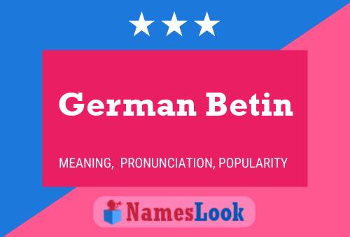 German Betin Name Poster