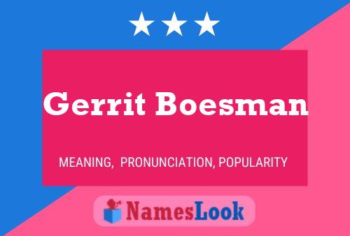 Gerrit Boesman Name Poster