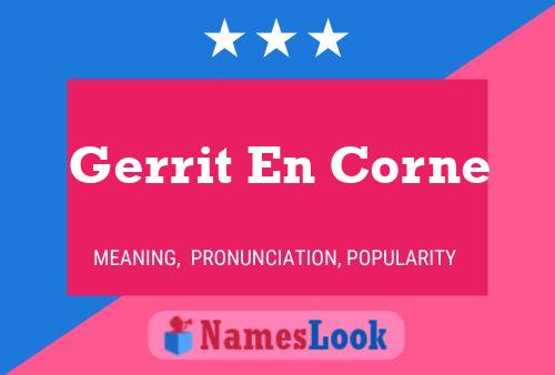 Gerrit En Corne Name Poster