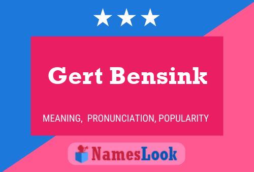 Gert Bensink Name Poster