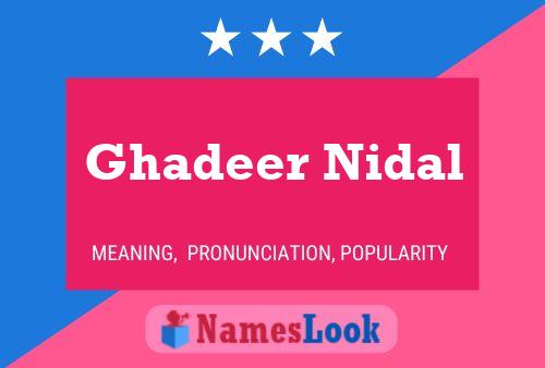 Ghadeer Nidal Name Poster