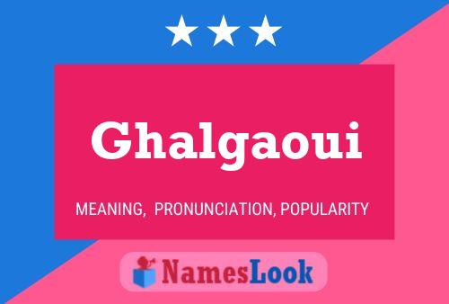 Ghalgaoui Name Poster