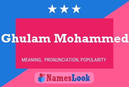 Ghulam Mohammed Name Poster