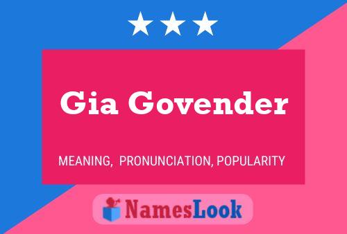 Gia Govender Name Poster