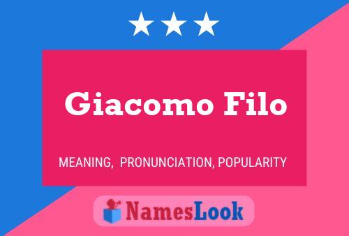 Giacomo Filo Name Poster