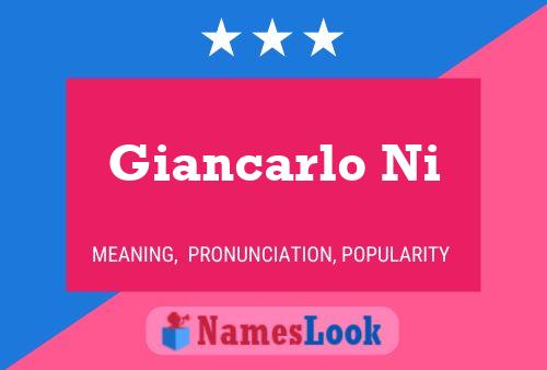 Giancarlo Ni Name Poster