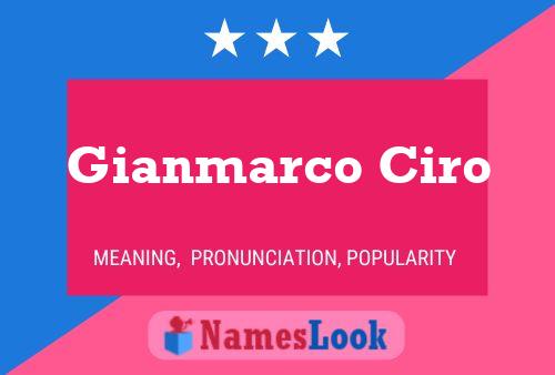 Gianmarco Ciro Name Poster