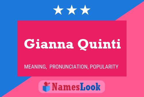 Gianna Quinti Name Poster