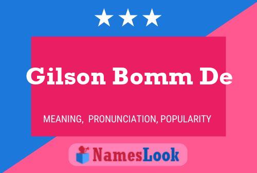 Gilson Bomm De Name Poster