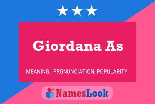 Giordana As Name Poster