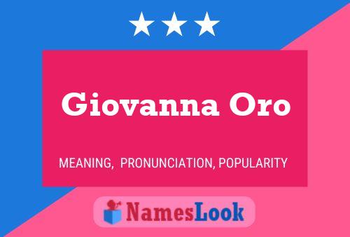 Giovanna Oro Name Poster