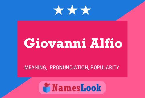 Giovanni Alfio Name Poster