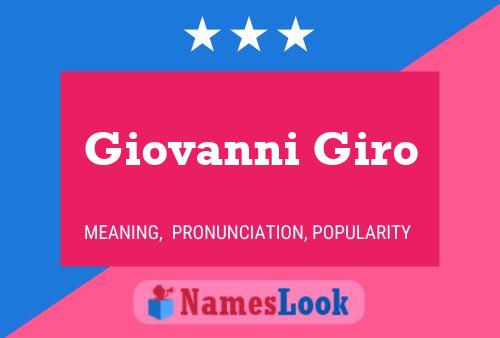 Giovanni Giro Name Poster