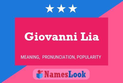 Giovanni Lia Name Poster