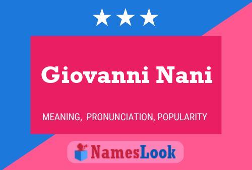 Giovanni Nani Name Poster