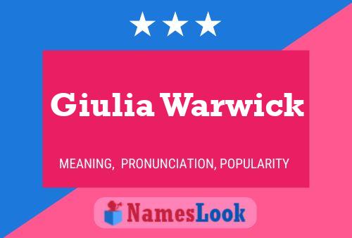 Giulia Warwick Name Poster