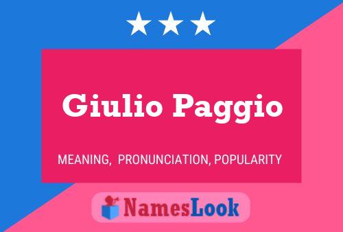 Giulio Paggio Name Poster