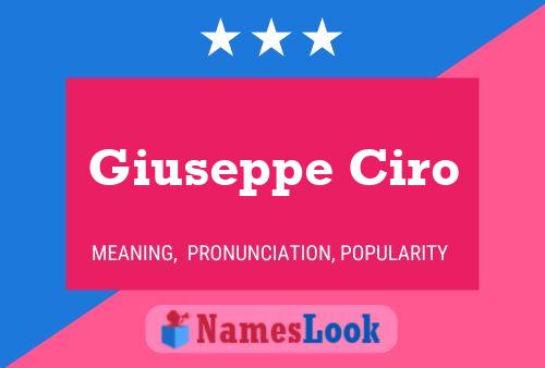 Giuseppe Ciro Name Poster