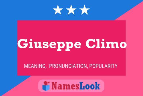 Giuseppe Climo Name Poster