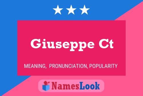 Giuseppe Ct Name Poster