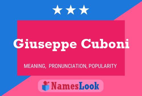 Giuseppe Cuboni Name Poster