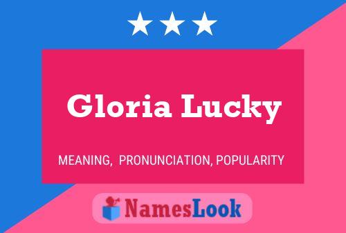 Gloria Lucky Name Poster