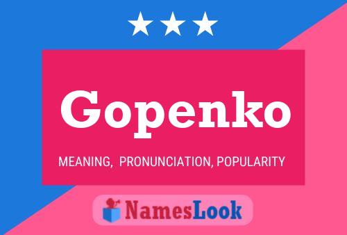 Gopenko Name Poster