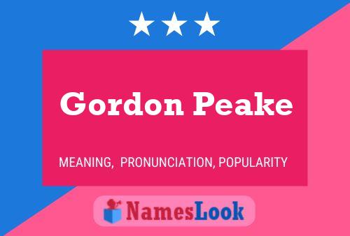 Gordon Peake Name Poster