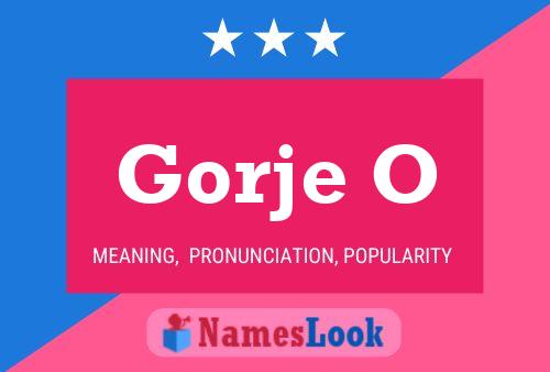 Gorje O Name Poster