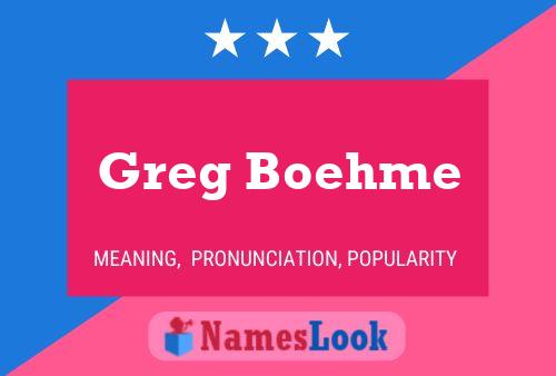 Greg Boehme Name Poster