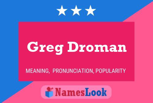 Greg Droman Name Poster