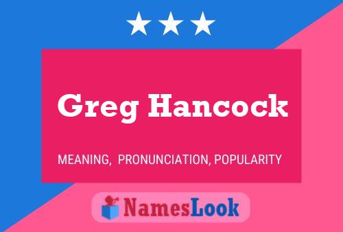 Greg Hancock Name Poster