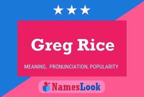 Greg Rice Name Poster