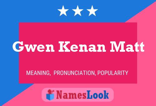 Gwen Kenan Matt Name Poster