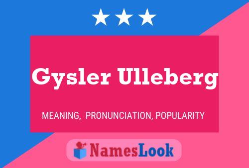 Gysler Ulleberg Name Poster