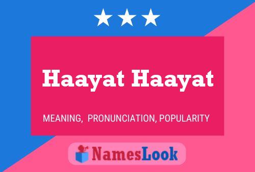 Haayat Haayat Name Poster