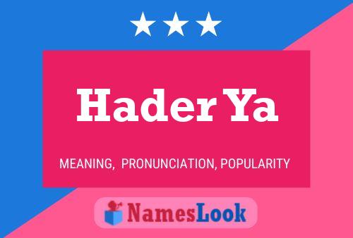 Hader Ya Name Poster