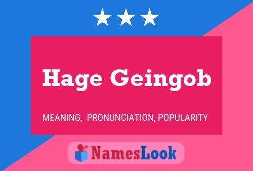 Hage Geingob Name Poster