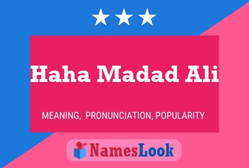 Haha Madad Ali Name Poster