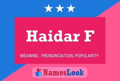 Haidar F Name Poster