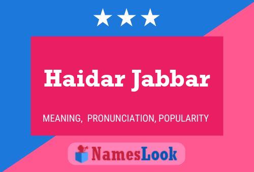 Haidar Jabbar Name Poster