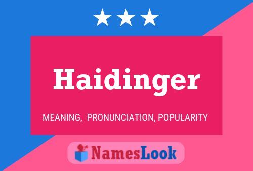 Haidinger Name Poster