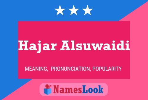 Hajar Alsuwaidi Name Poster