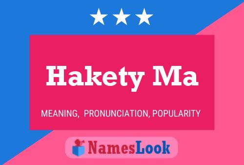 Hakety Ma Name Poster