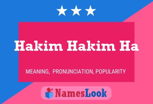 Hakim Hakim Ha Name Poster