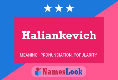 Haliankevich Name Poster