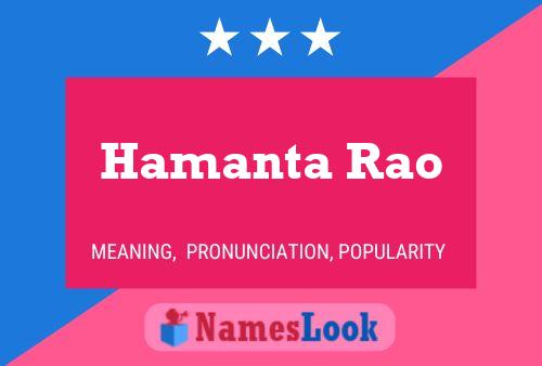 Hamanta Rao Name Poster