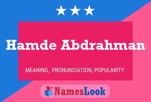 Hamde Abdrahman Name Poster