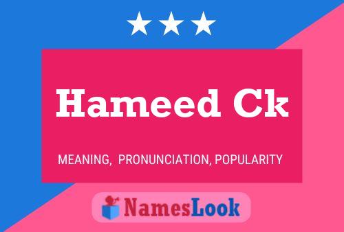 Hameed Ck Name Poster