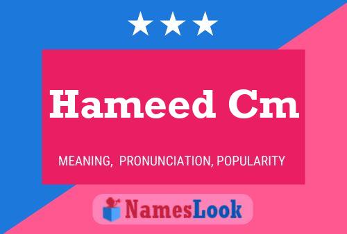 Hameed Cm Name Poster